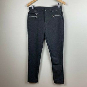 MNG Legging Pants Zip Detail Stretch Pull On Gray